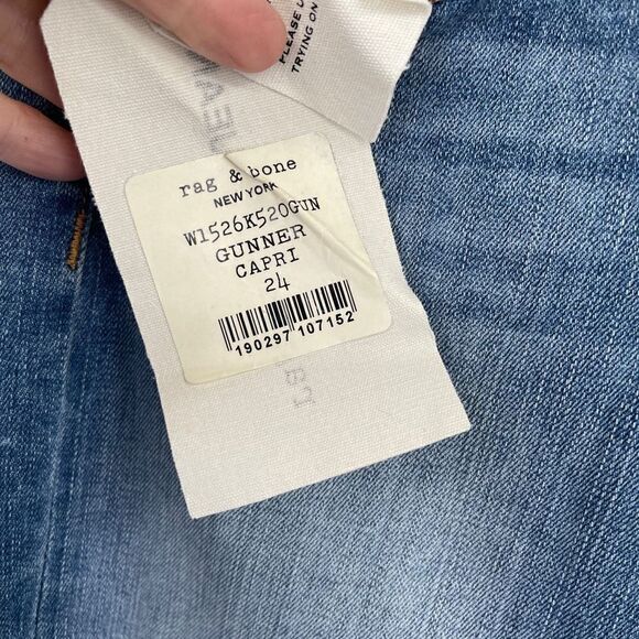 Rag & bone Gunner Distressed Capri Jeans size 24 - Picture 4 of 6